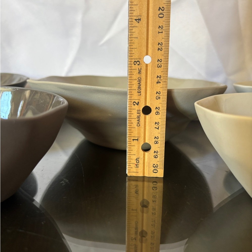 Set of Be Home Stoneware Bowls in Gray and Cream - Picture 14 of 16